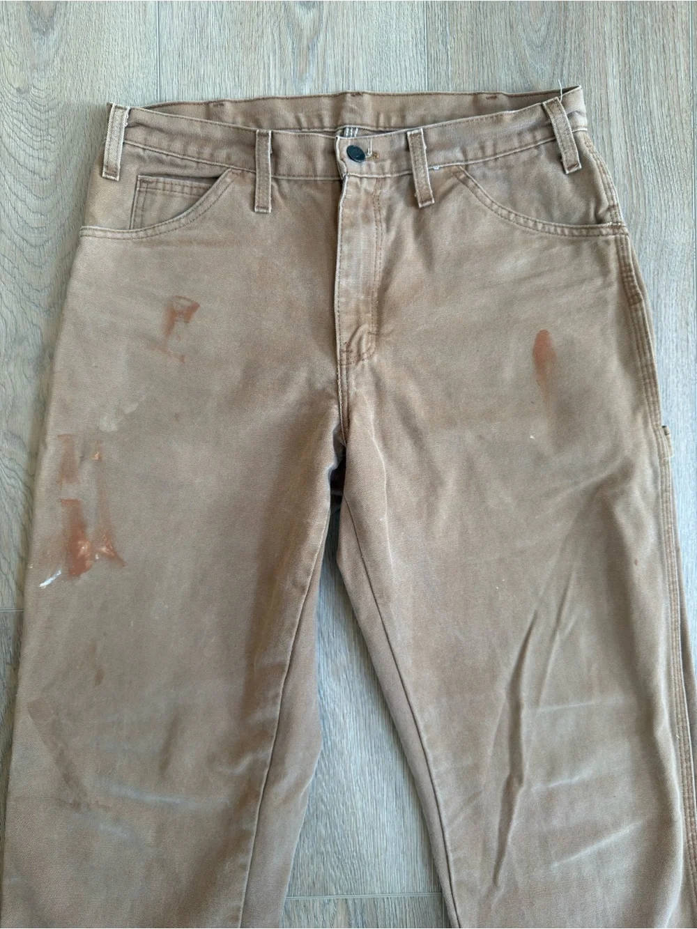 Y2K Dickies Mens Size 32x32 Distressed Canvas Workwear Utility Pants Thrashed